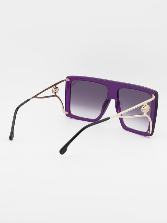 Carrera CA UNICA/SE 0B3V KM Square Sunglasses - Violet / Grey Mirror
